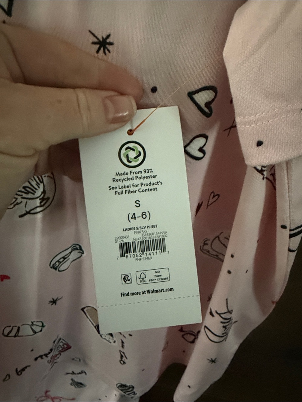 Women’s Pink Printed Pajama Set - Cozy Short Sleeve Top & Pants - Picture 4 of 6